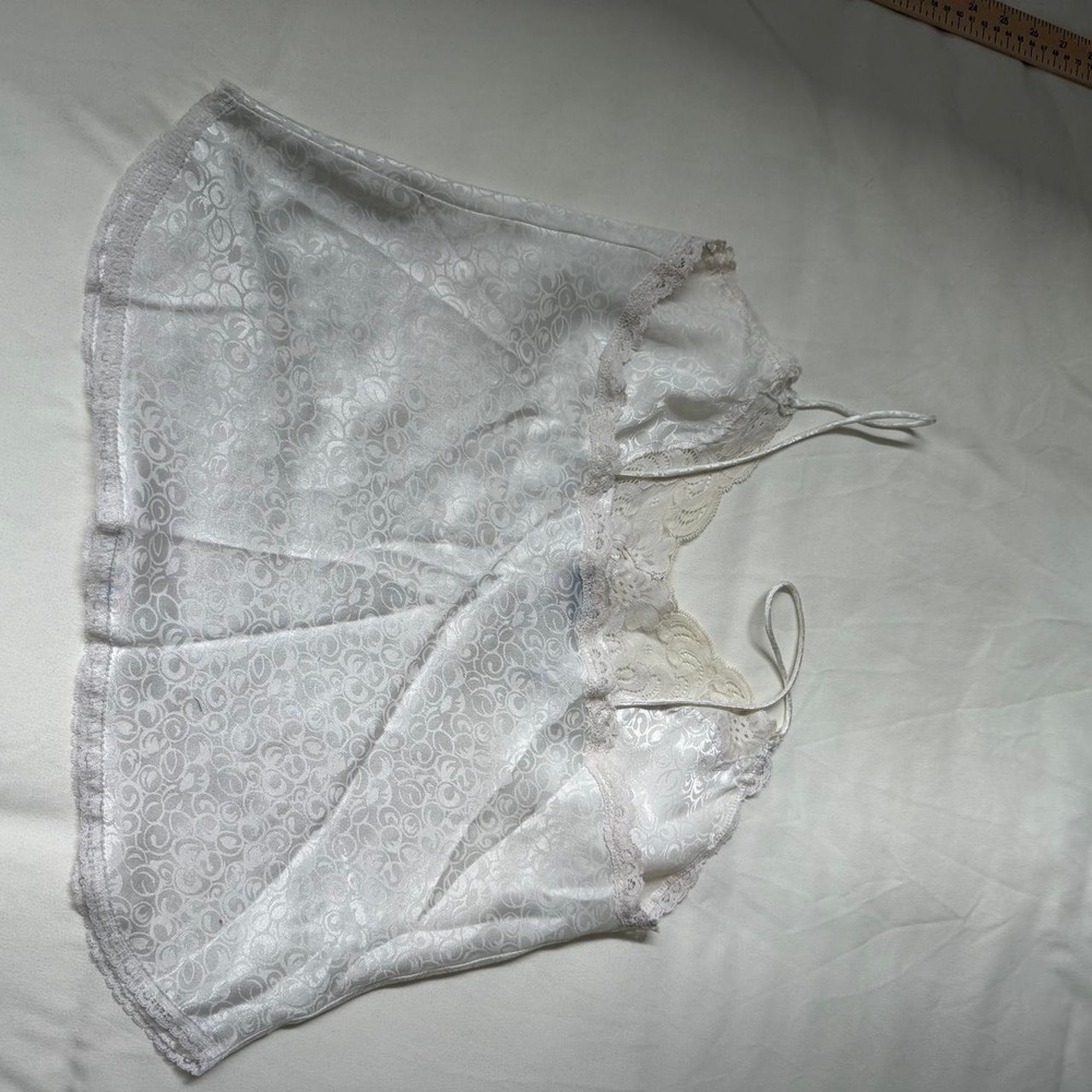 vintage Christian Dior size medium white satin jacquard cami - Picture 5 of 5